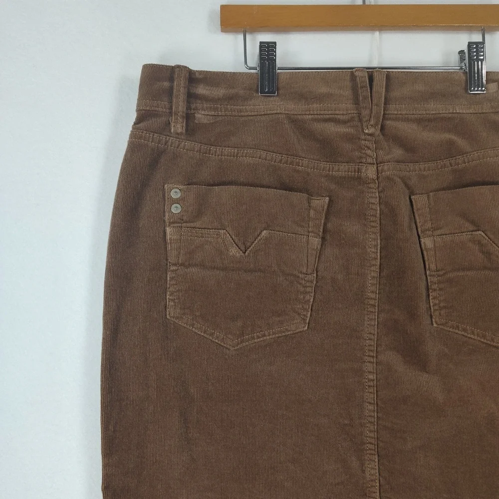 Sonoma Life Style Brown Corduroy Mid Rise Skirt Size 8 Casual